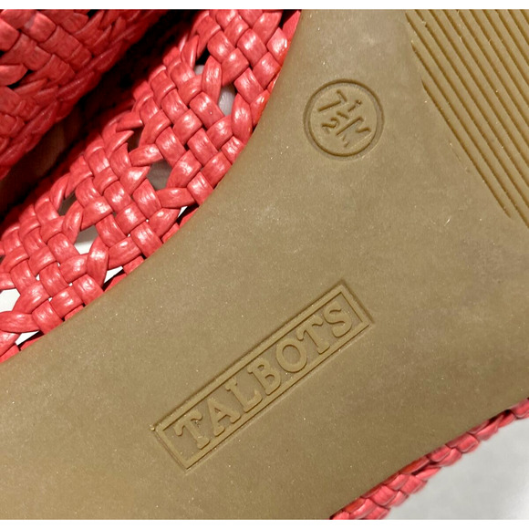 Talbots Pink Ballet Flats Woven Faux Leather Casual Shoes Bow Details US 7.5M - Picture 10 of 10